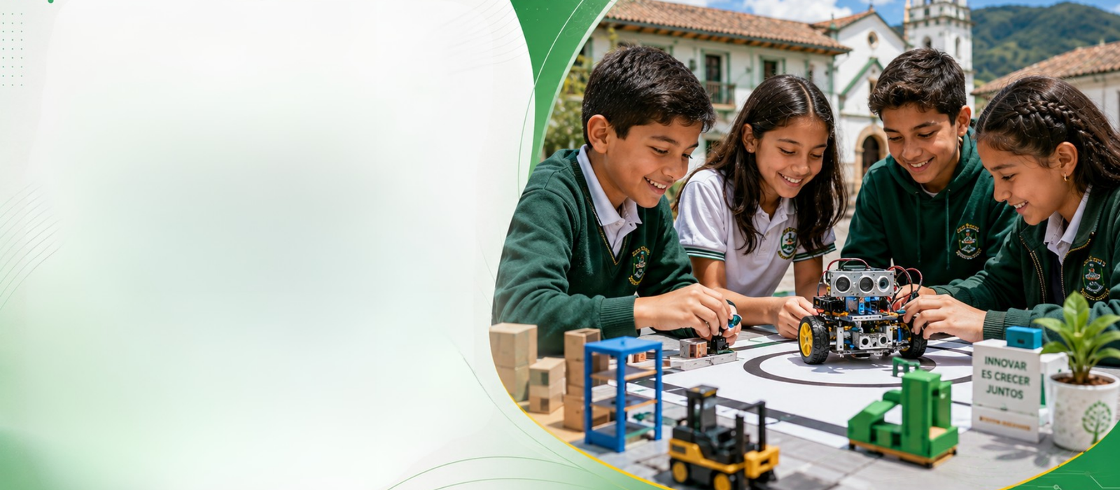 Banner de categorías de robótica escolar