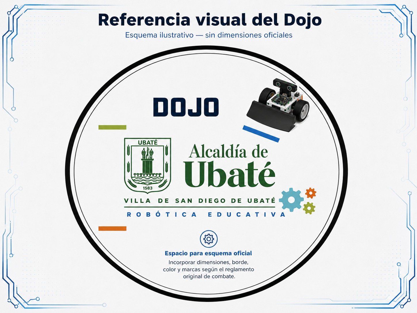 Referencia visual de dojo para mini-sumo